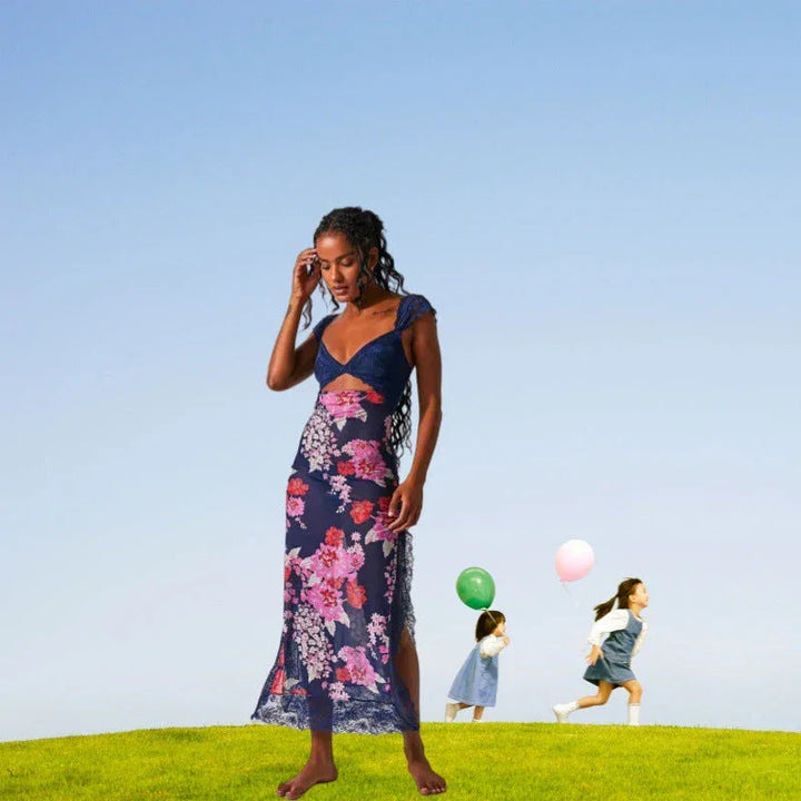 JAEMILY™ – Cozy Ditsy Floral Sleeveless Maxi Sundress - MABEL LONDON