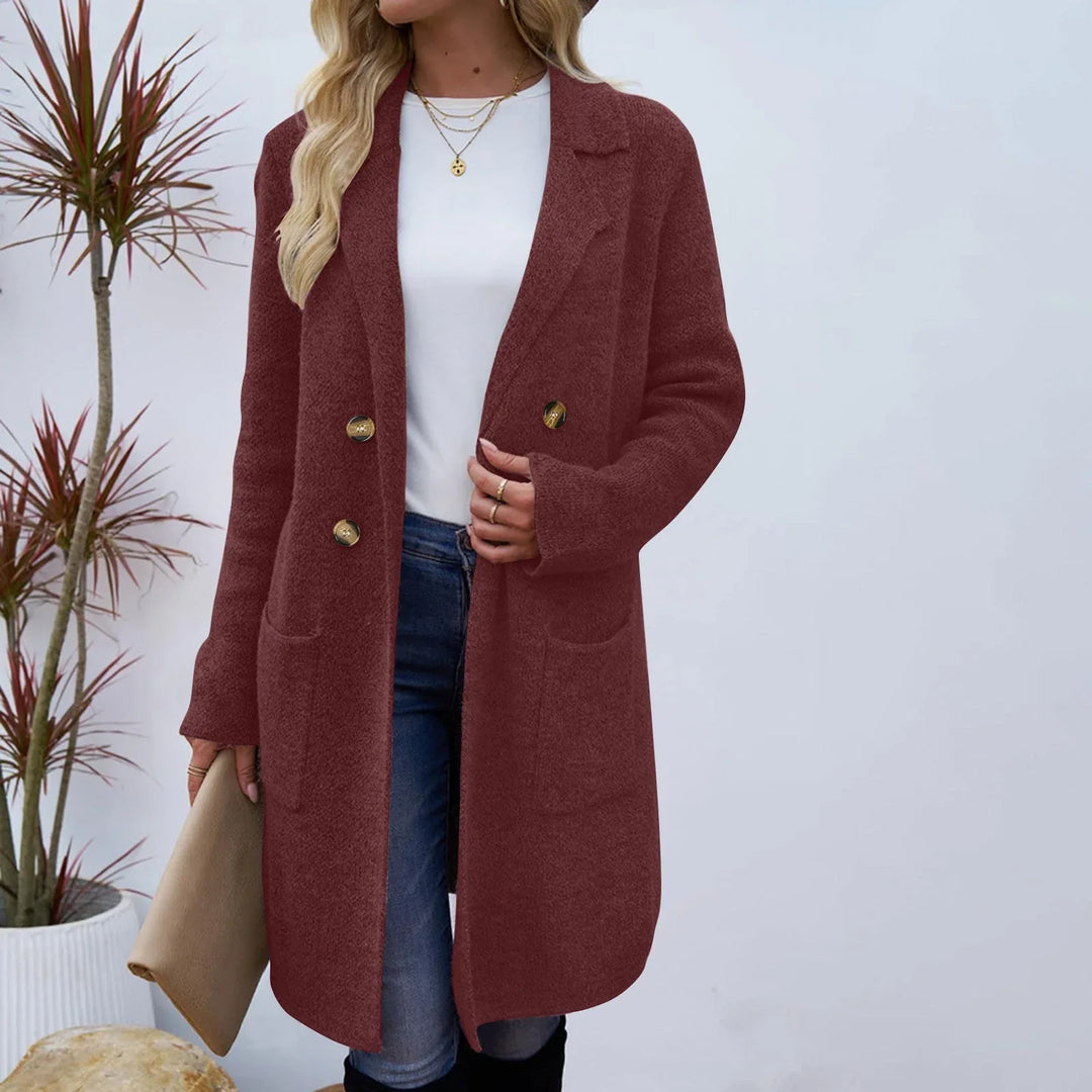 ZAHEKA™ - Casual Long Sleeve Mid Length Coat - MABEL LONDON
