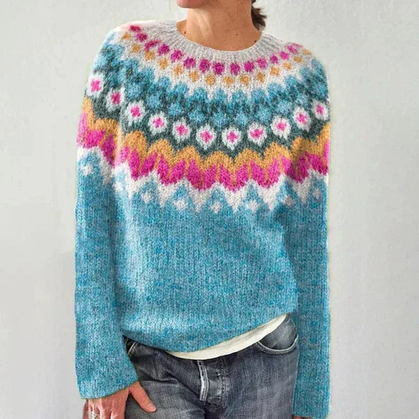 FAYE™ - Vibrant Icelandic Sweater - MABEL LONDON