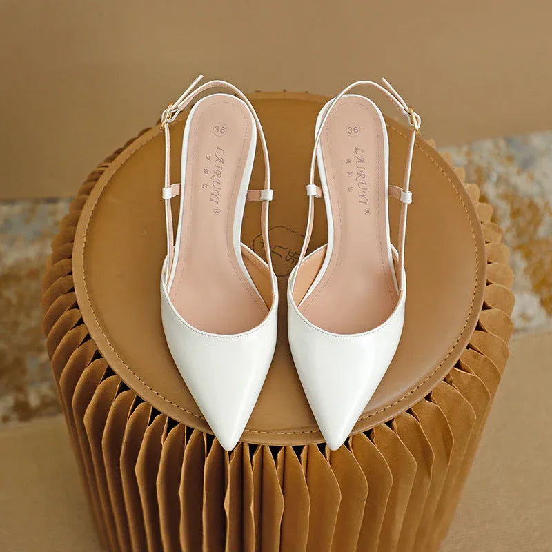 ZURI™ - Elegant Pointed Toe Adjustable Strap Stiletto - MABEL LONDON