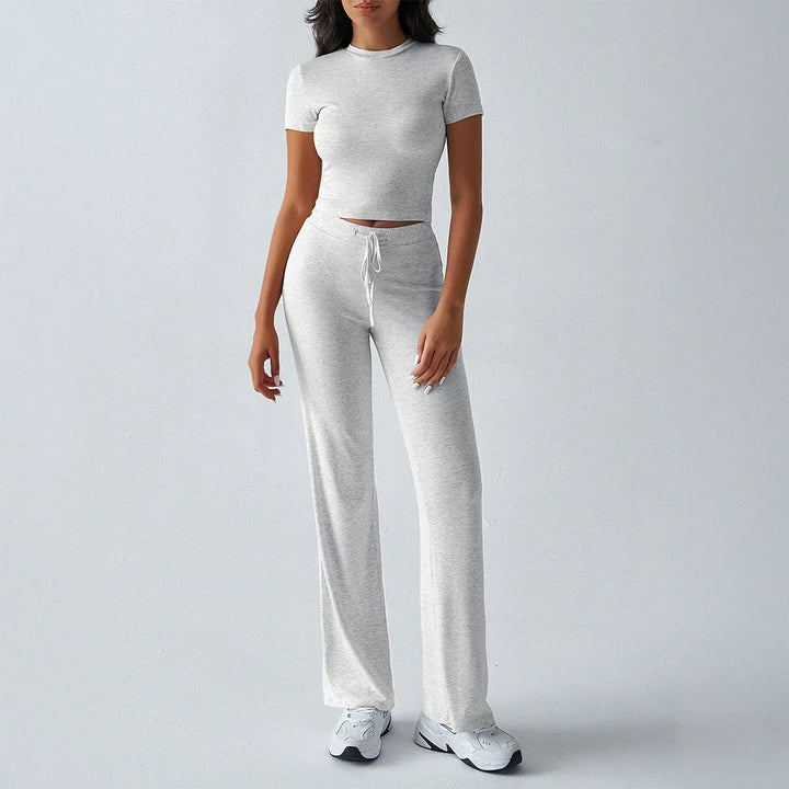 MARGARITA™ – Everyday Short Sleeve Crop and Jogger Set - MABEL LONDON