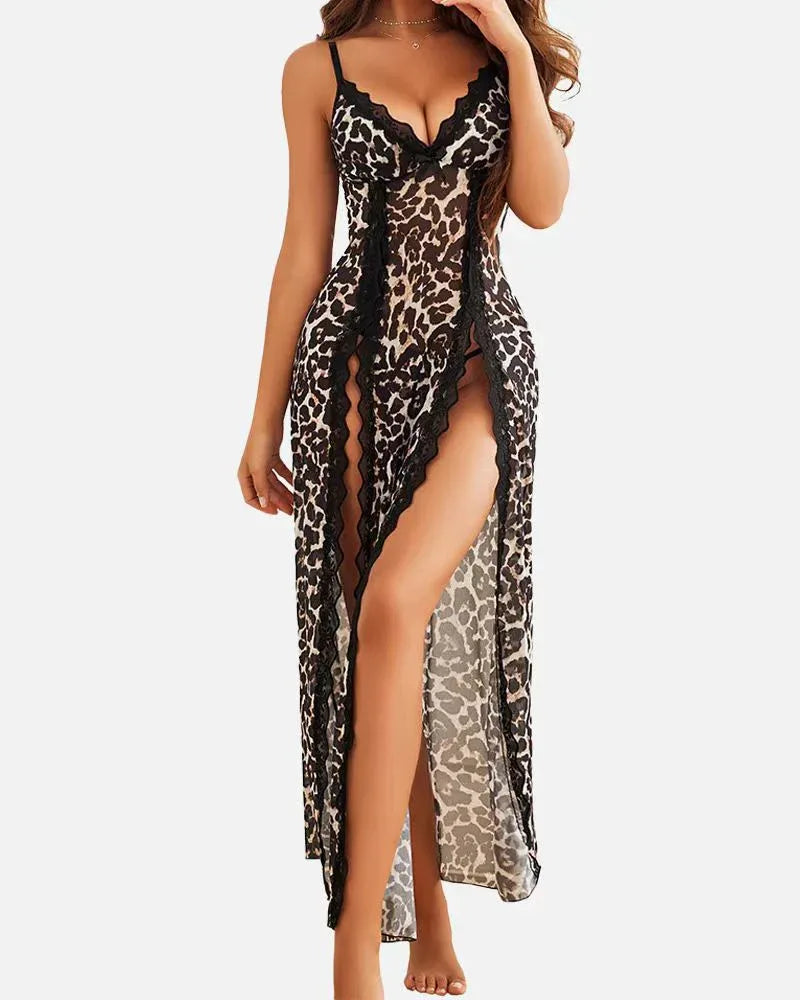 LUZY™ - Casual V-Neck Lingerie Maxi Nightdress - MABEL LONDON