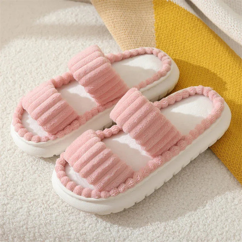 SIRA™ – Cozy Fluffy Open-Toe Home Slippers - MABEL LONDON