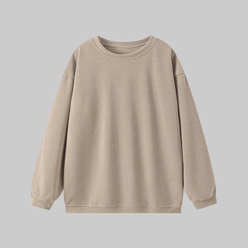 BRITLEY™ - Cozy Plain Long Sleeve Round Neck Sweatshirt - MABEL LONDON