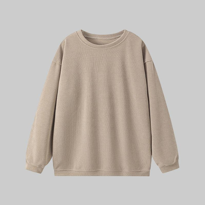 BRITLEY™ - Cozy Plain Long Sleeve Round Neck Sweatshirt - MABEL LONDON