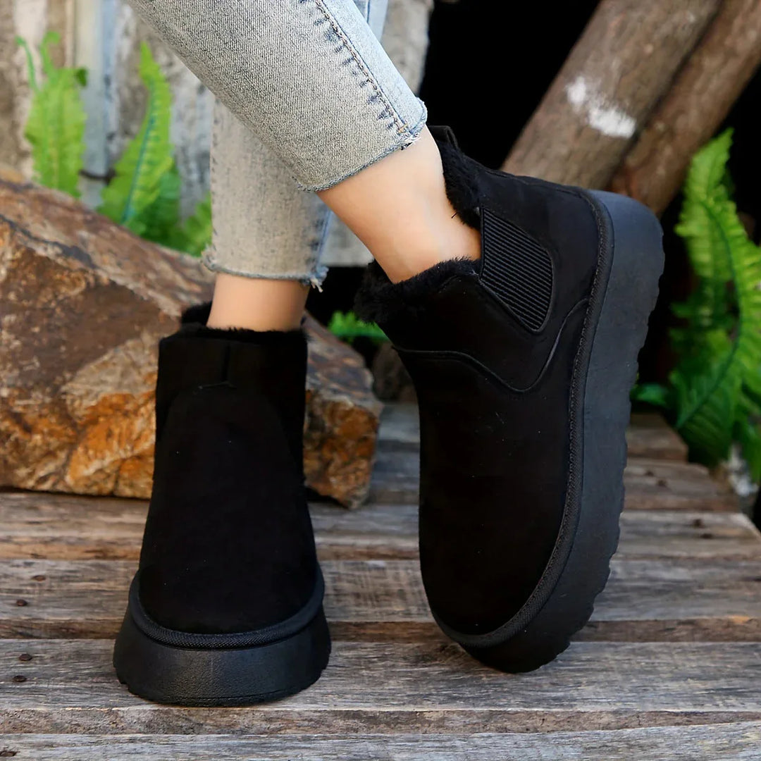 VERLIE™ - Comfy Faux Suede Slip-On Snow Short Boots - MABEL LONDON