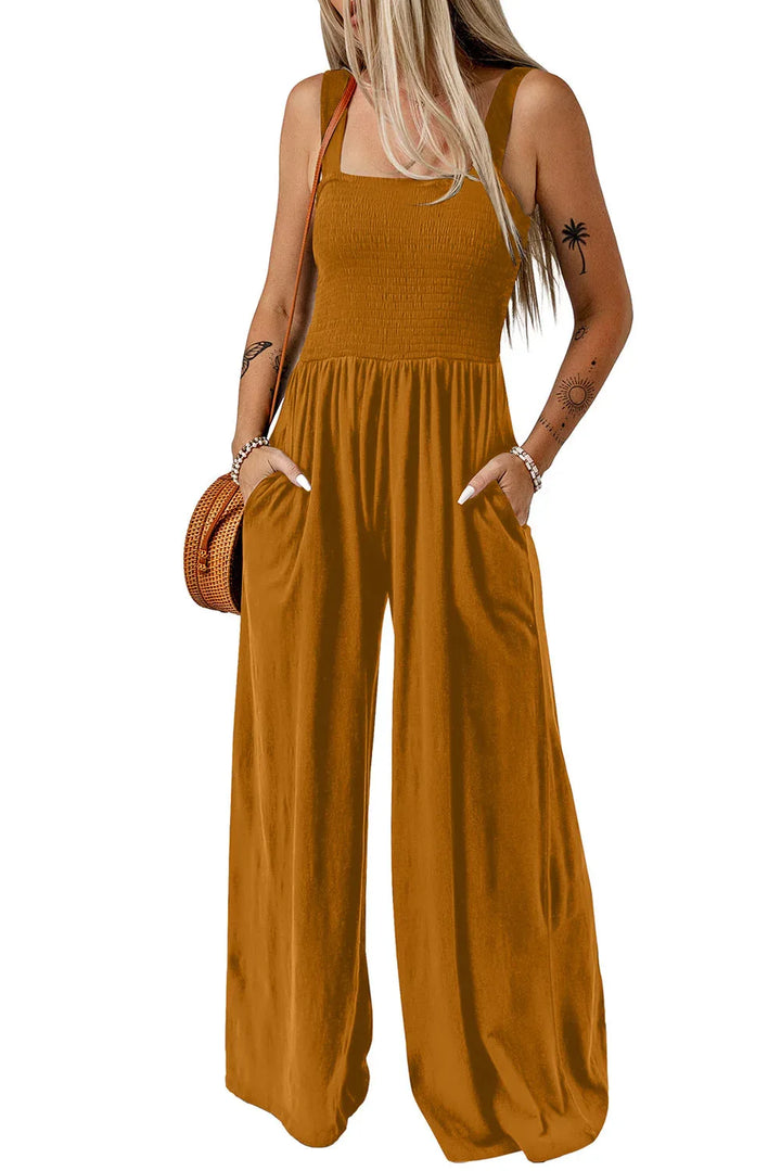 CATHLEEN™ – Lightweight Wide-Leg Square Neck Jumpsuit - MABEL LONDON
