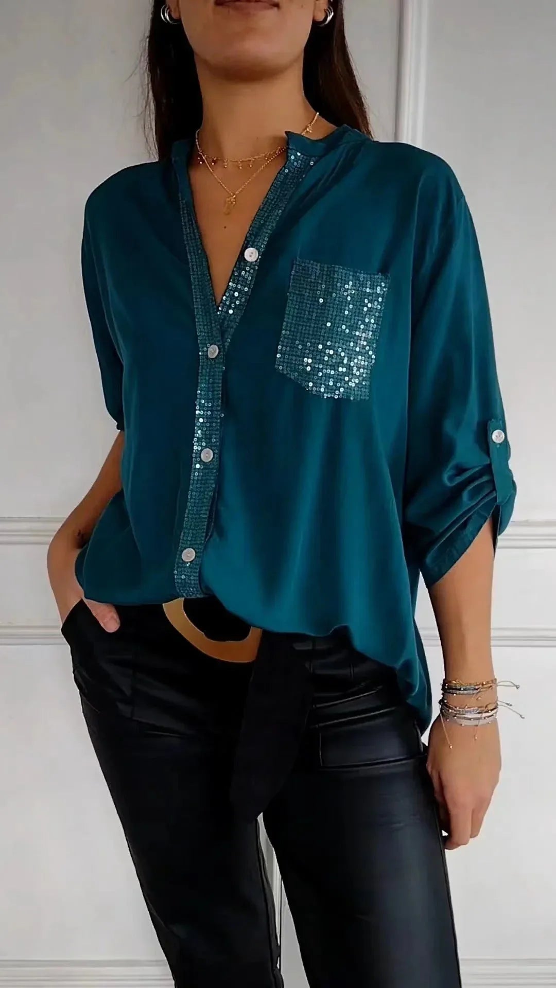 DANICA™ - Sequin Detailed Blouse - MABEL LONDON