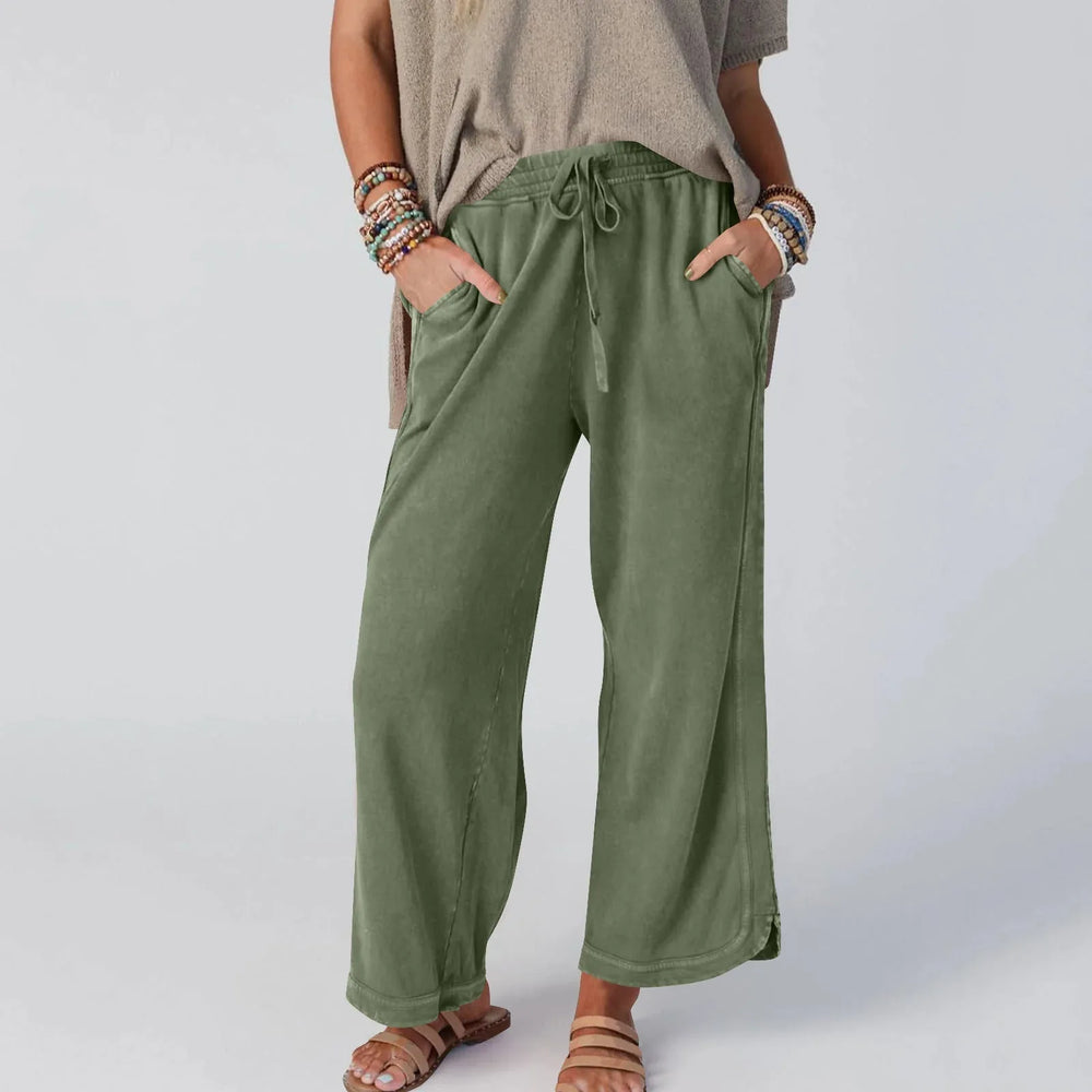 CHIPY™ - Vintage Wide Leg High Waist Pants - MABEL LONDON