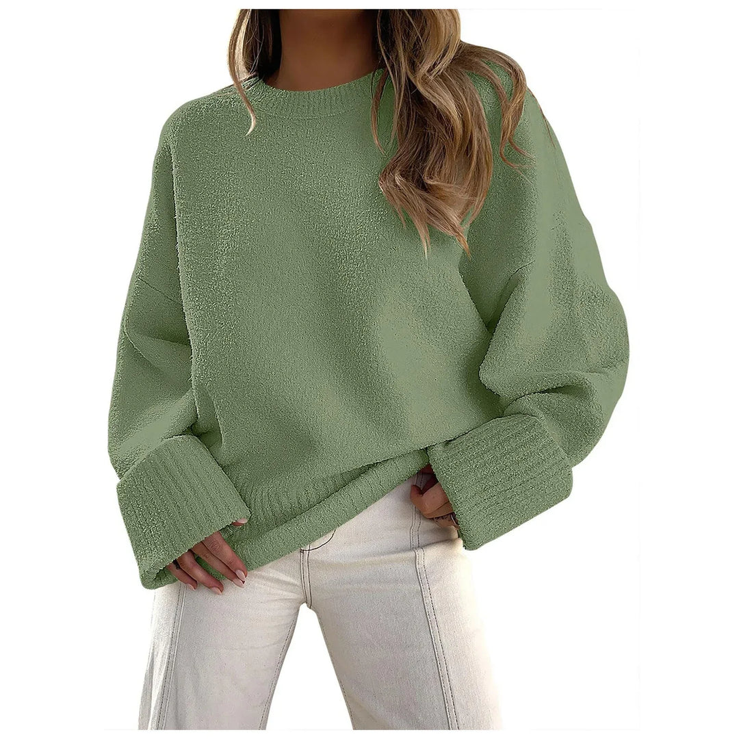 HALEY™ - Cozy Oversized Fuzzy Knit Pullover Sweater - MABEL LONDON
