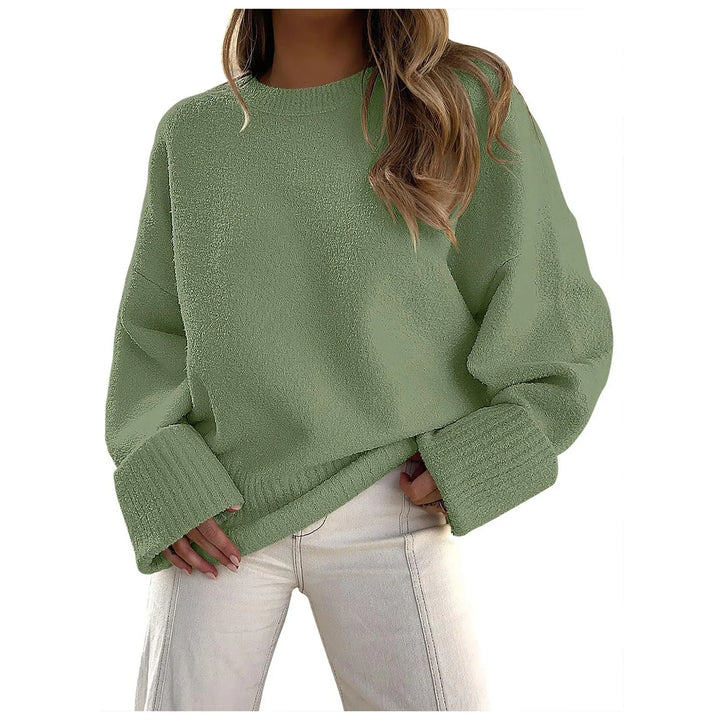 HALEY™ - Cozy Oversized Fuzzy Knit Pullover Sweater - MABEL LONDON