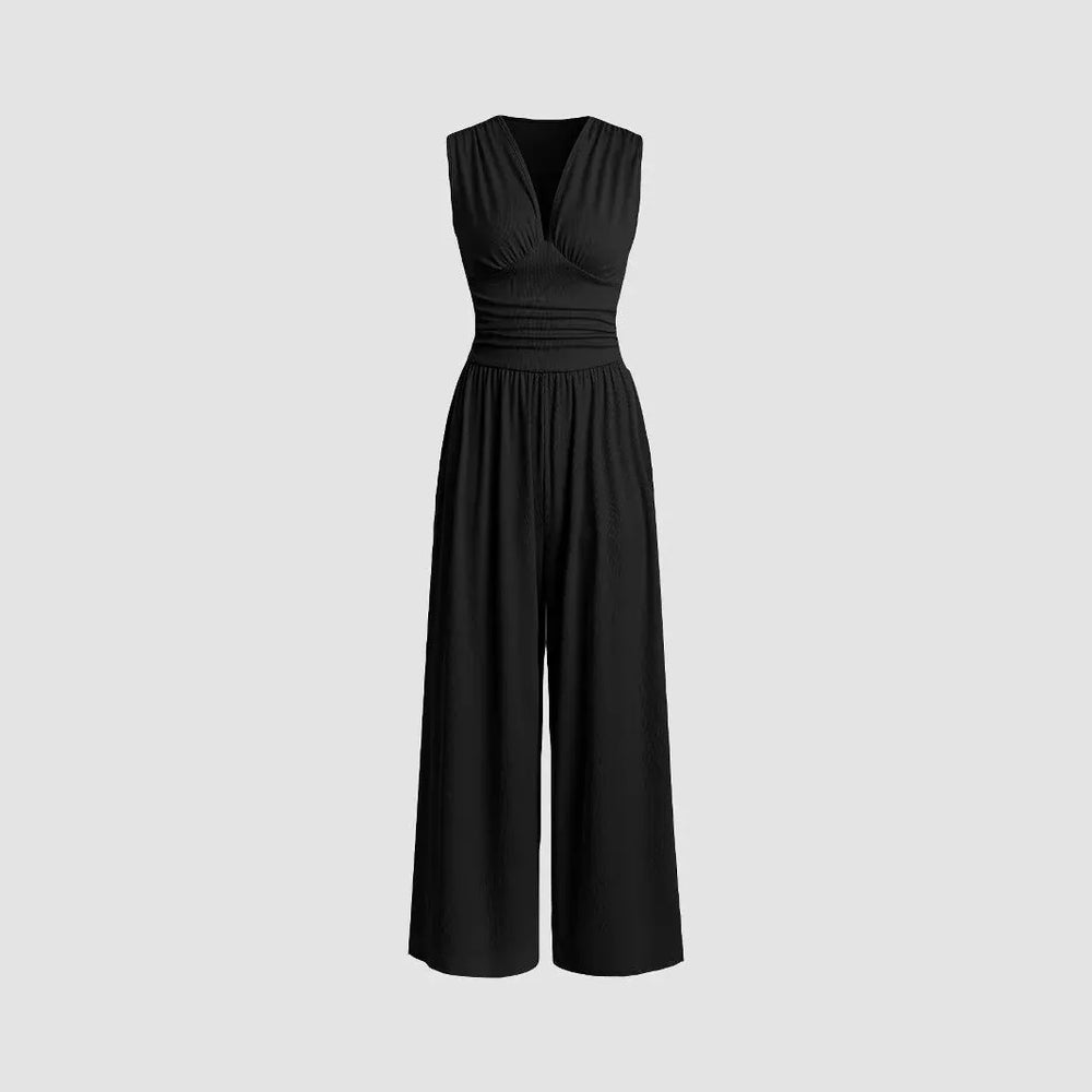 MARLOWE™ – Elegant Ruched Casual Jumpsuit - MABEL LONDON