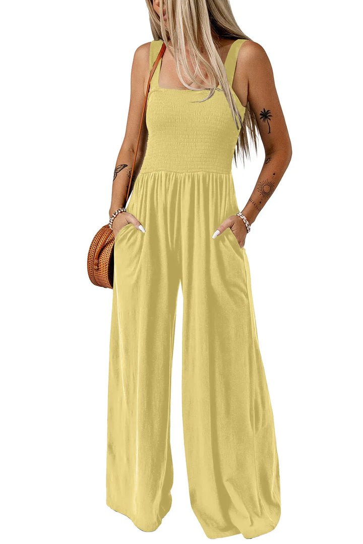 CATHLEEN™ – Lightweight Wide-Leg Square Neck Jumpsuit - MABEL LONDON