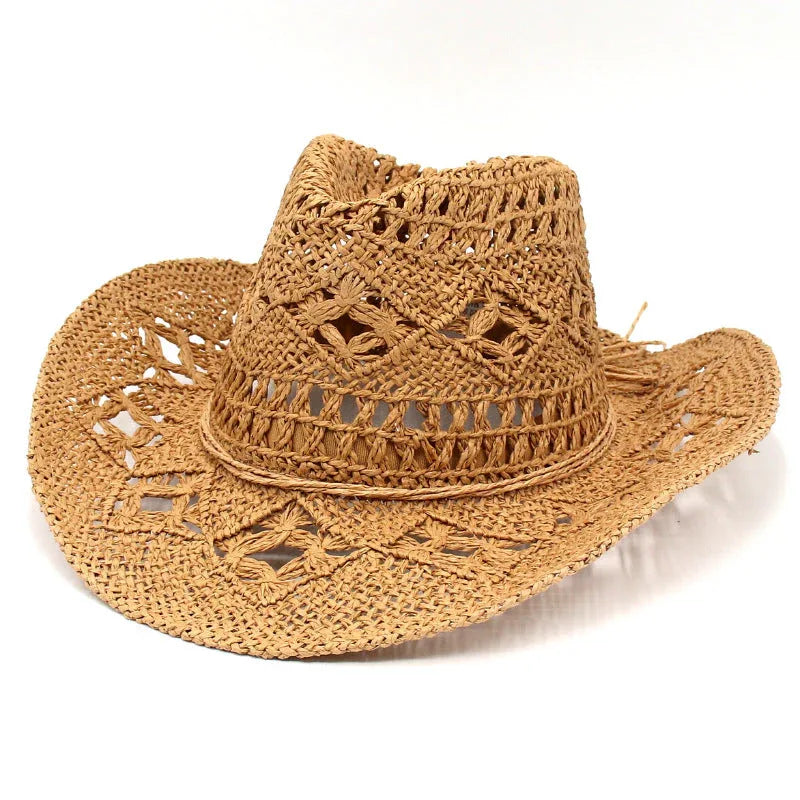 RAYLENE™– Vintage Hollow Straw Hat - MABEL LONDON
