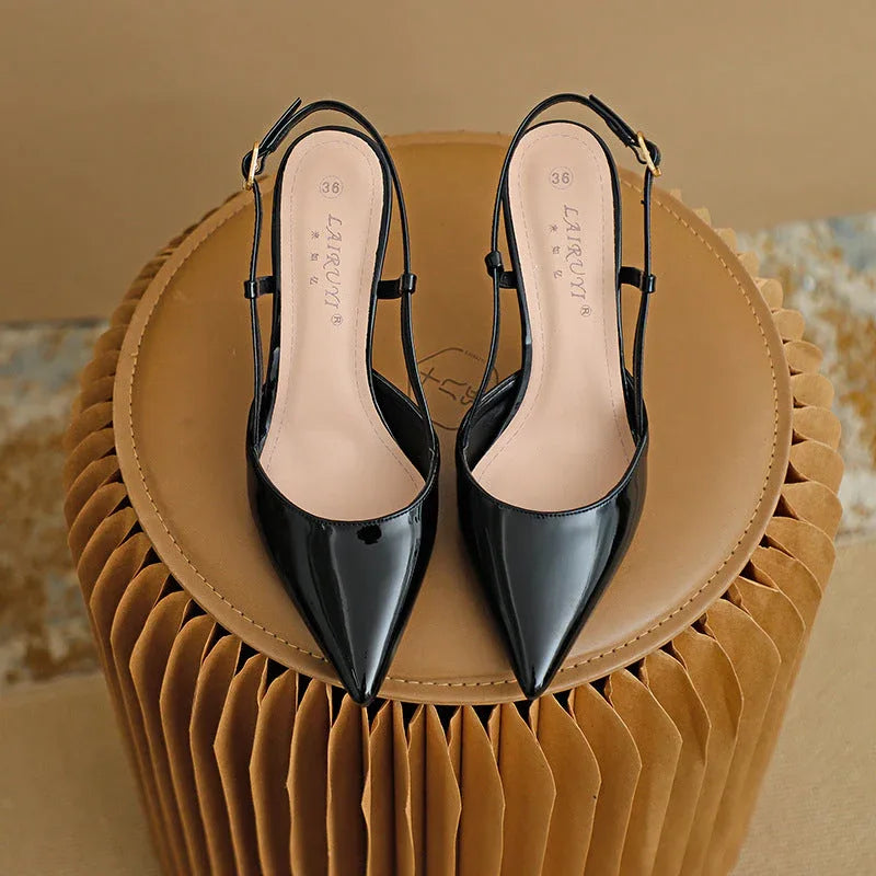 ZURI™ - Elegant Pointed Toe Adjustable Strap Stiletto - MABEL LONDON