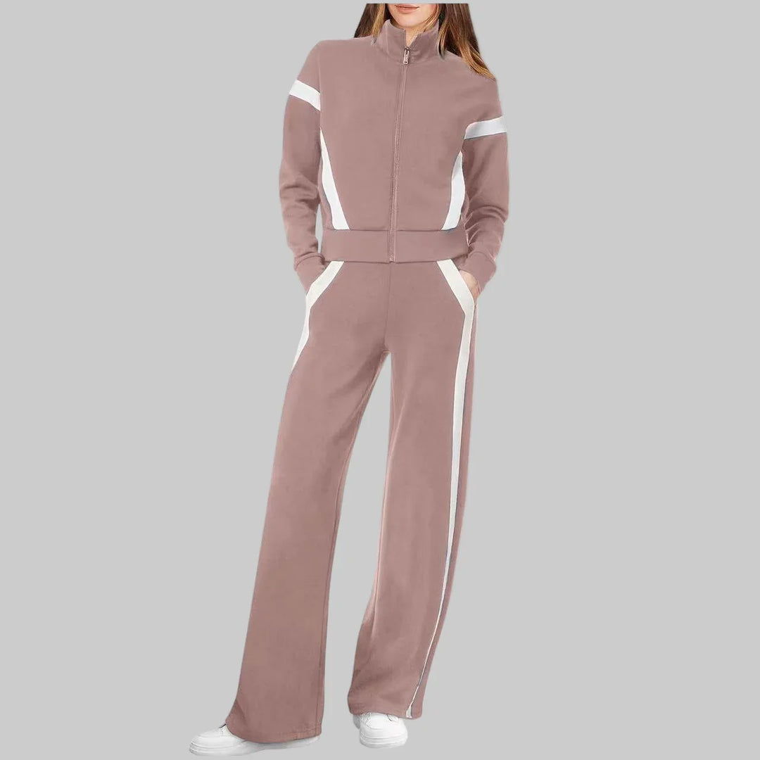 QASU™ - Casual Long Sleeve Top and Sweatpants Set - MABEL LONDON
