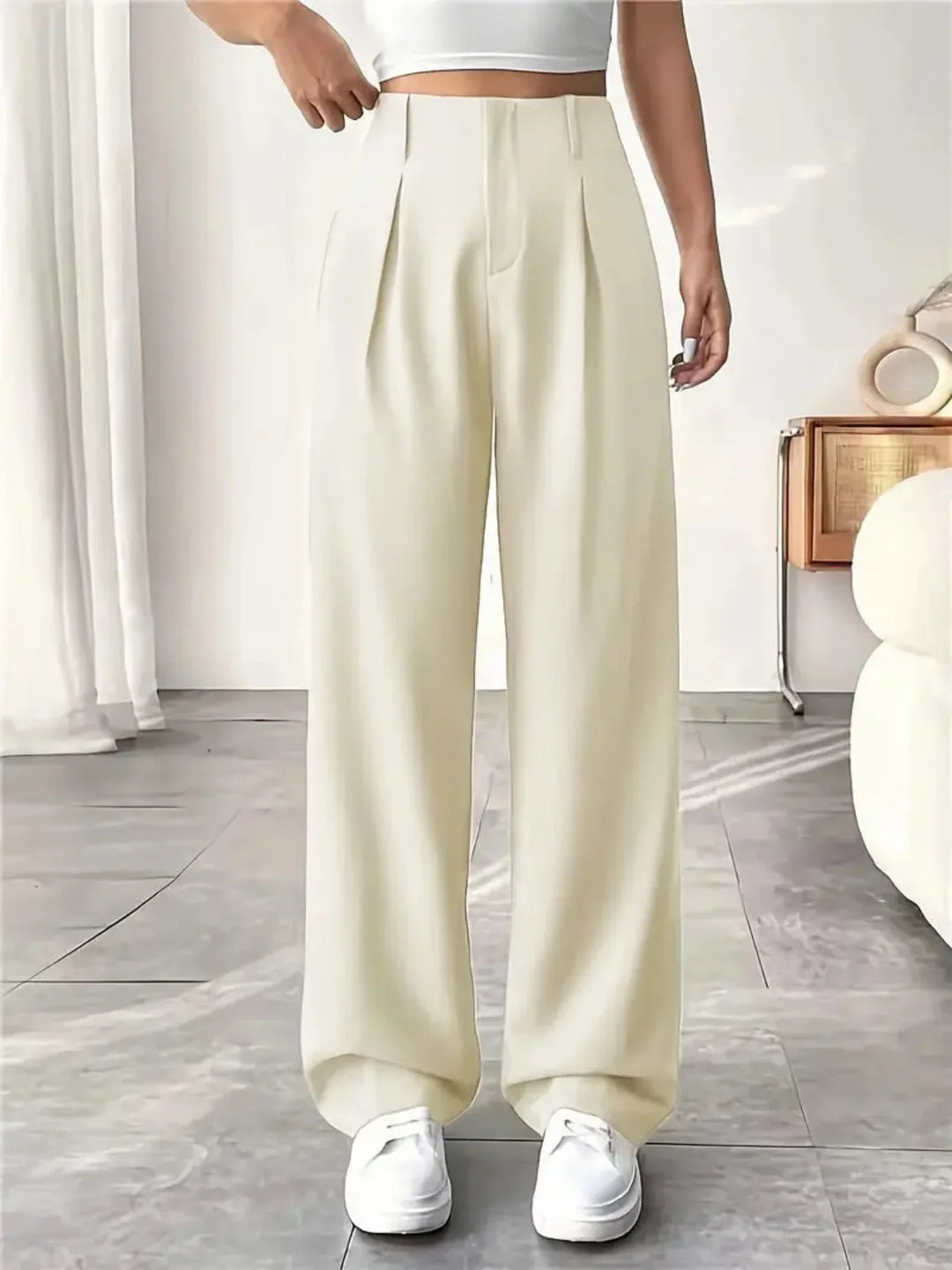 BELISIMA™ – Elegant Pleated Wide-Leg Office Trouser - MABEL LONDON