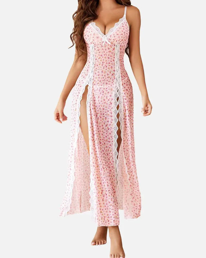 LUZY™ - Casual V-Neck Lingerie Maxi Nightdress - MABEL LONDON