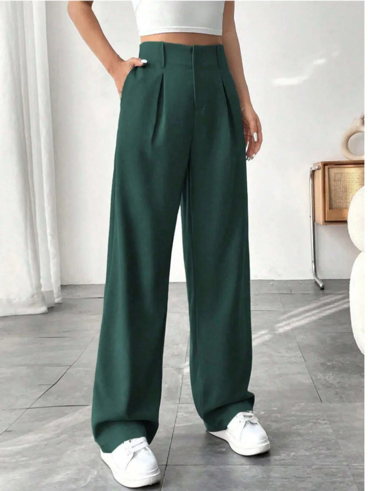 BELISIMA™ – Elegant Pleated Wide-Leg Office Trouser - MABEL LONDON