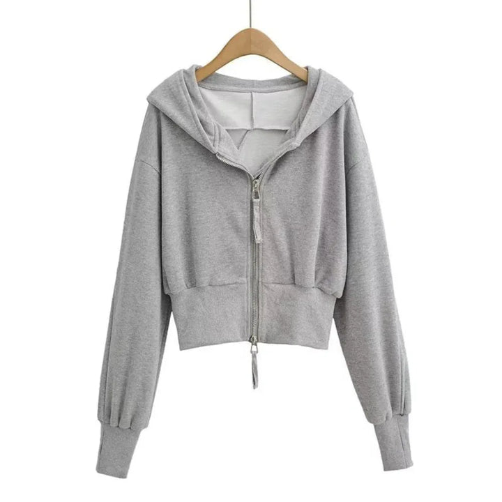 RESLEY™ - Chic Cropped Hooded Zipper Workout Jacket - MABEL LONDON