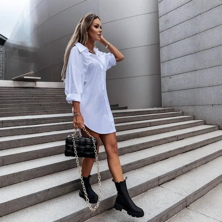 LYKA™ – Effortless Chic Shirt Dress - MABEL LONDON