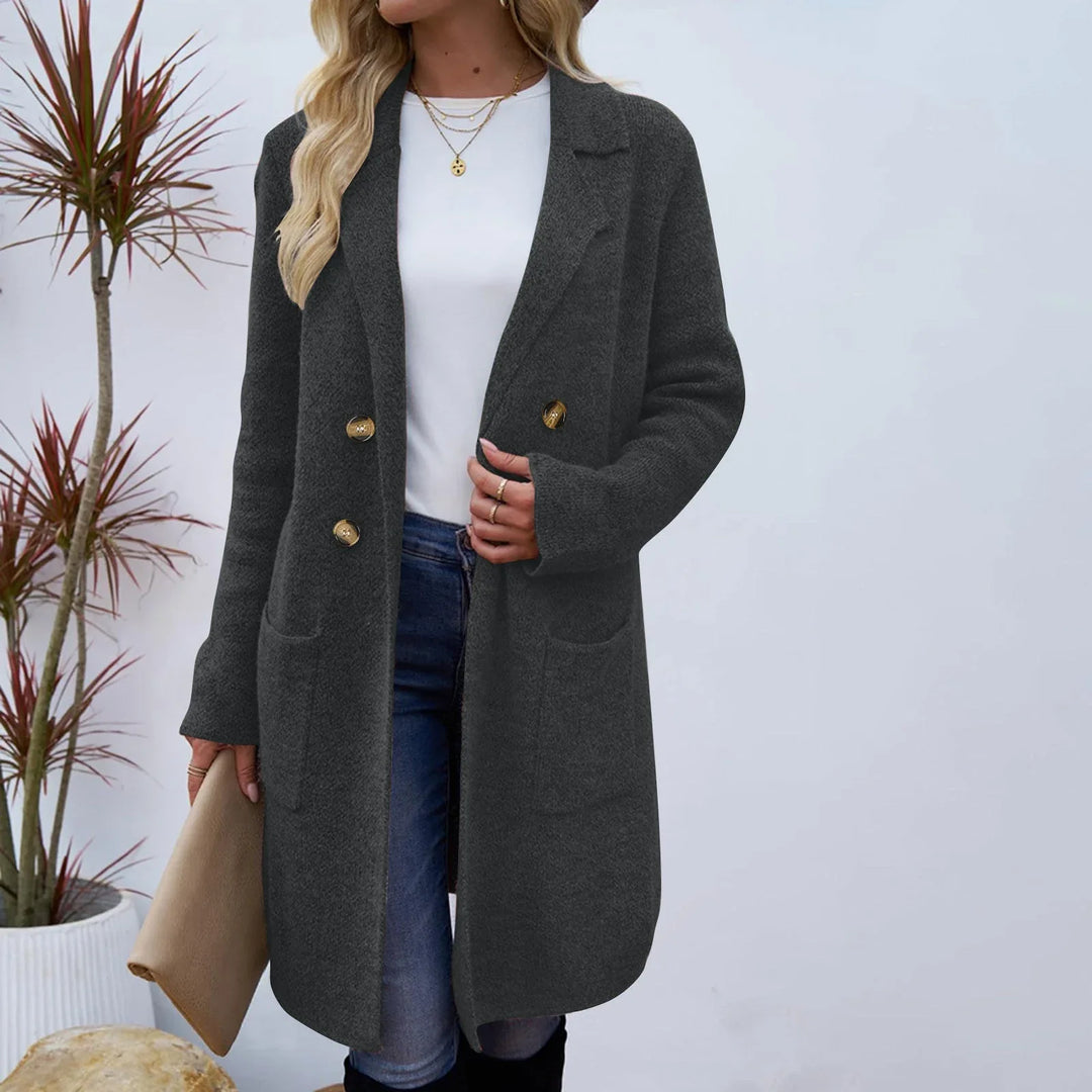 ZAHEKA™ - Casual Long Sleeve Mid Length Coat - MABEL LONDON