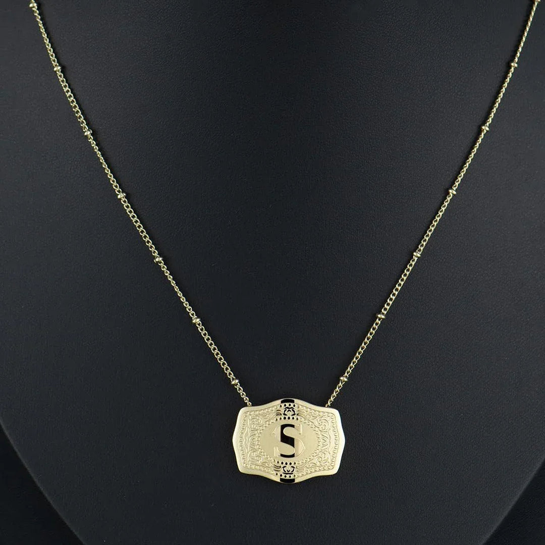 CINDY™ - Sleek Initial Letter Pendant Necklace - MABEL LONDON