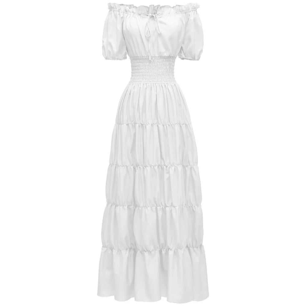 AIZA™ – Classic Corset Long Retro Maxi Dress - MABEL LONDON