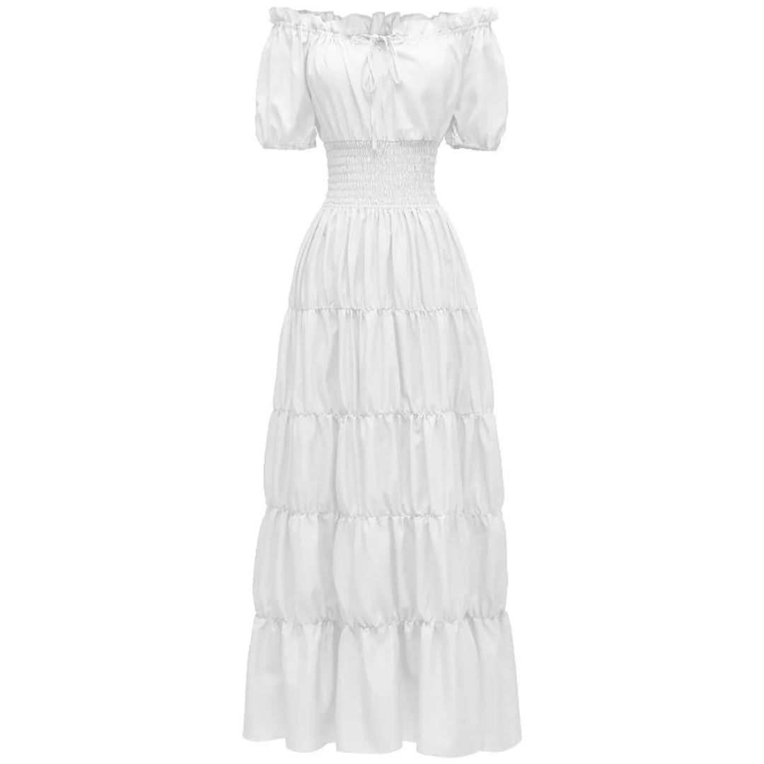 AIZA™ – Classic Corset Long Retro Maxi Dress - MABEL LONDON