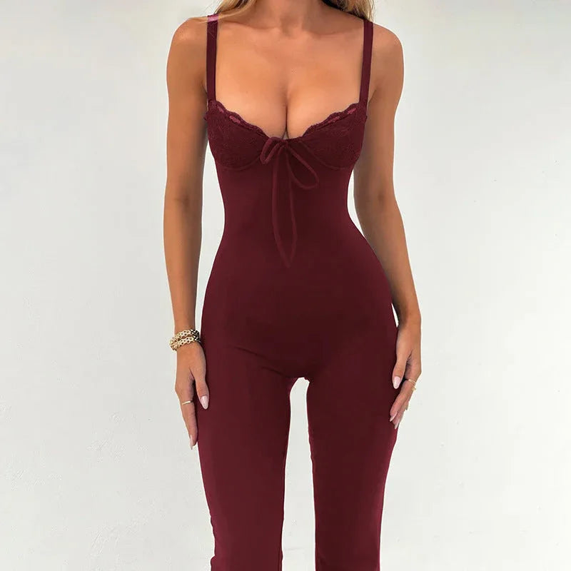 JENNIFER™ - Chic Heart Neck Line Sleeveless Jumpsuit - MABEL LONDON