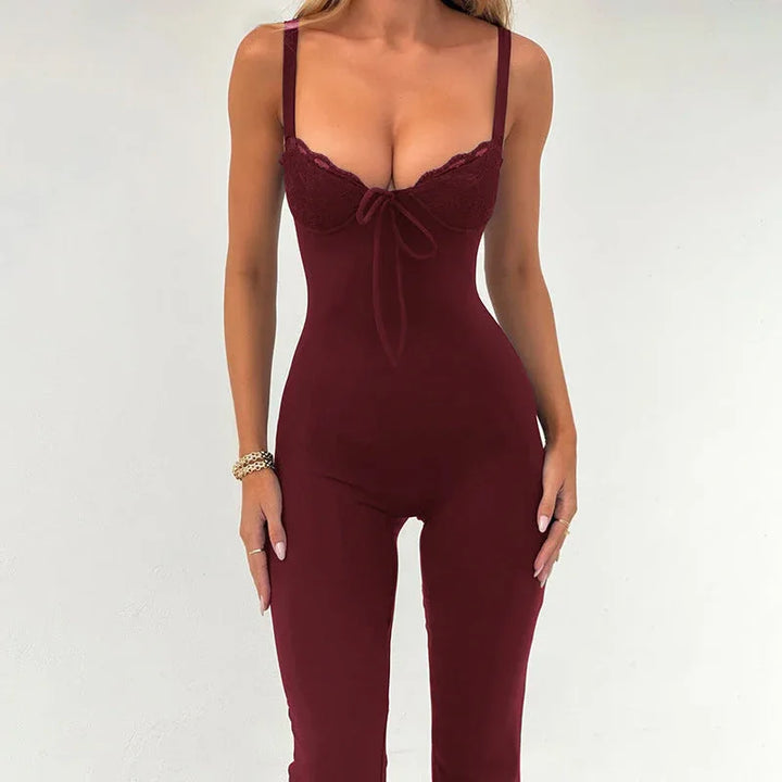 JENNIFER™ - Chic Heart Neck Line Sleeveless Jumpsuit - MABEL LONDON