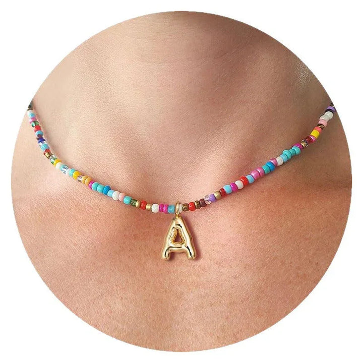 MACY™ - Colorful Bubble Letter Necklace - MABEL LONDON
