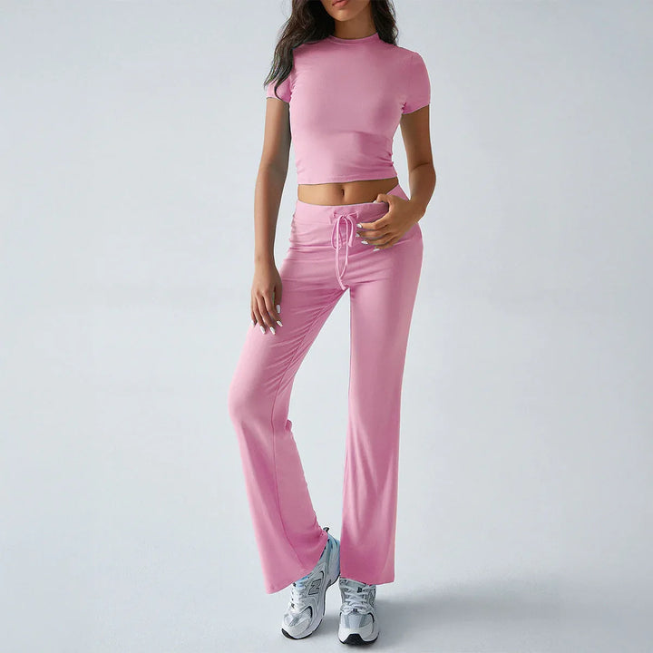 MARGARITA™ – Everyday Short Sleeve Crop and Jogger Set - MABEL LONDON