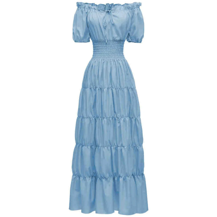 AIZA™ – Classic Corset Long Retro Maxi Dress - MABEL LONDON