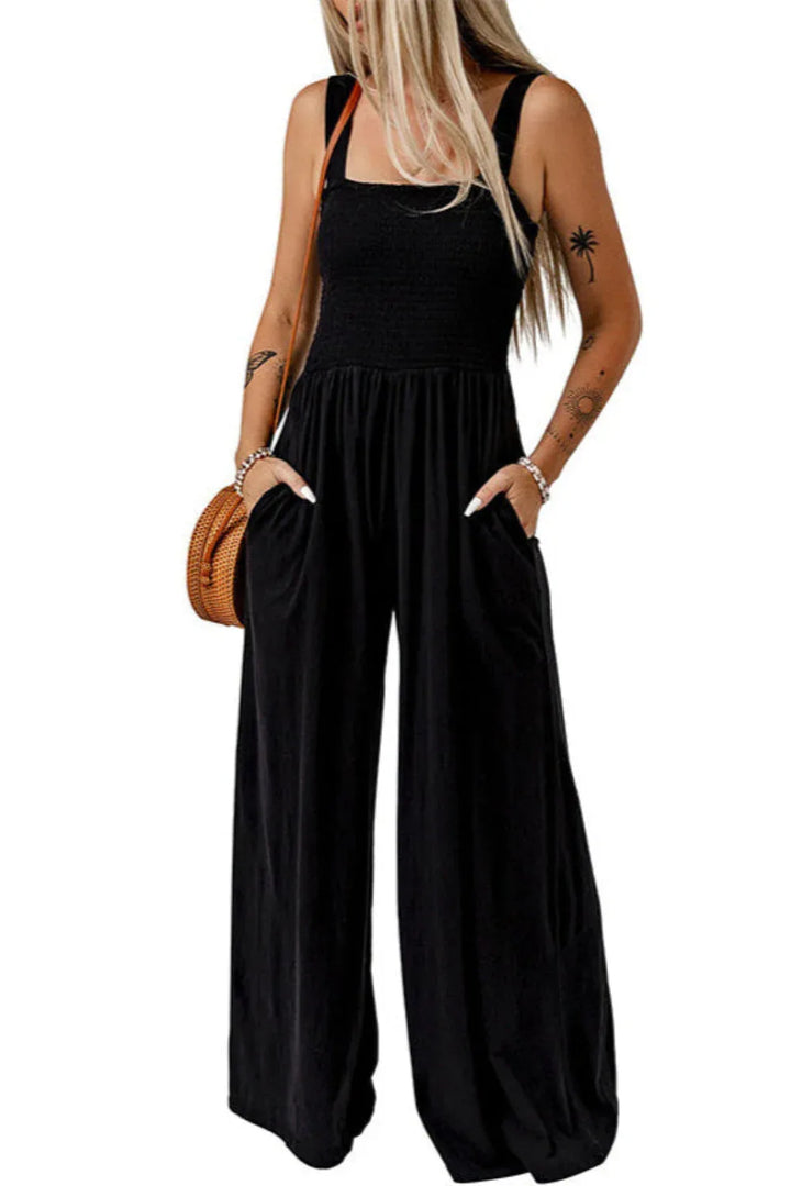 CATHLEEN™ – Lightweight Wide-Leg Square Neck Jumpsuit - MABEL LONDON