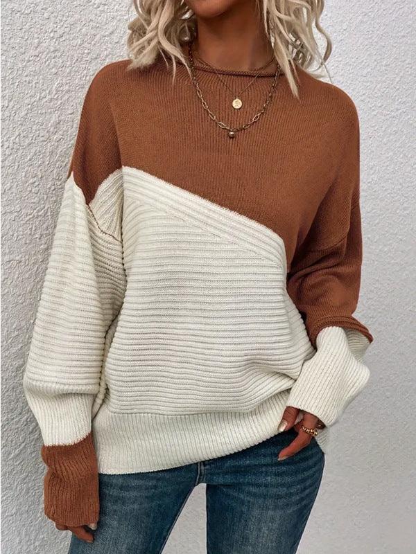 KARA™ - Casual Long Sleeve Round Neck Sweater - MABEL LONDON