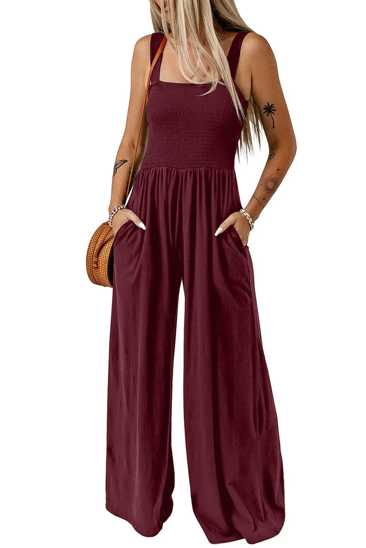 CATHLEEN™ – Lightweight Wide-Leg Square Neck Jumpsuit - MABEL LONDON