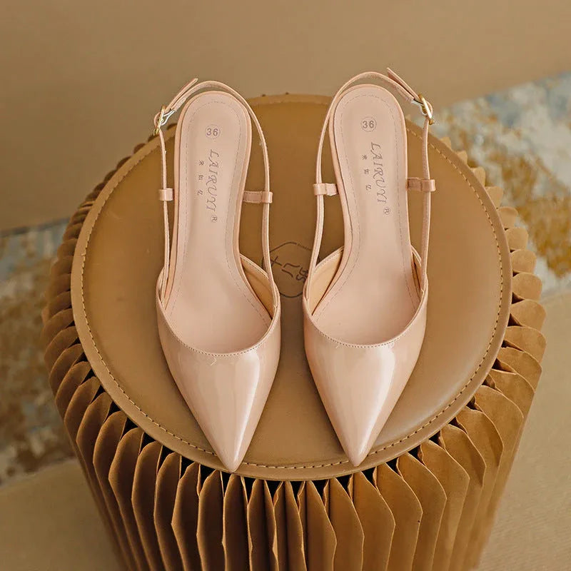 ZURI™ - Elegant Pointed Toe Adjustable Strap Stiletto - MABEL LONDON