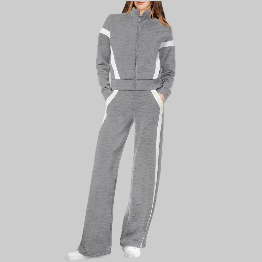 QASU™ - Casual Long Sleeve Top and Sweatpants Set - MABEL LONDON