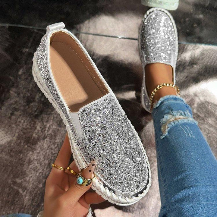 JAMILA™ - Chic Glitter Decorated Slip-On Loafers - MABEL LONDON