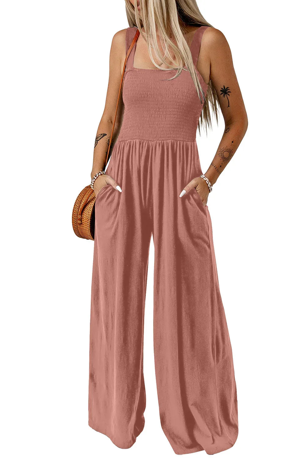 CATHLEEN™ – Lightweight Wide-Leg Square Neck Jumpsuit - MABEL LONDON