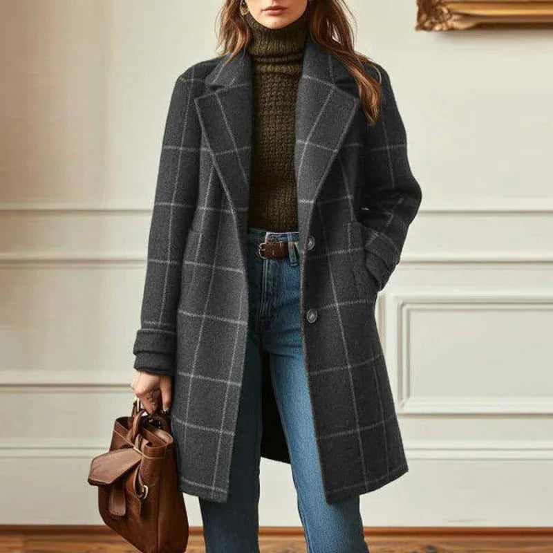 Fiona – Classic Check Coat - MABEL LONDON