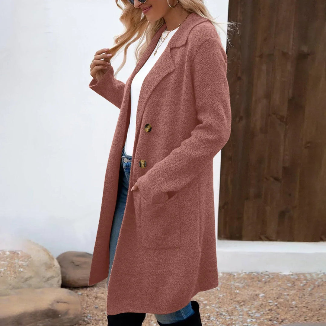 ZAHEKA™ - Casual Long Sleeve Mid Length Coat - MABEL LONDON