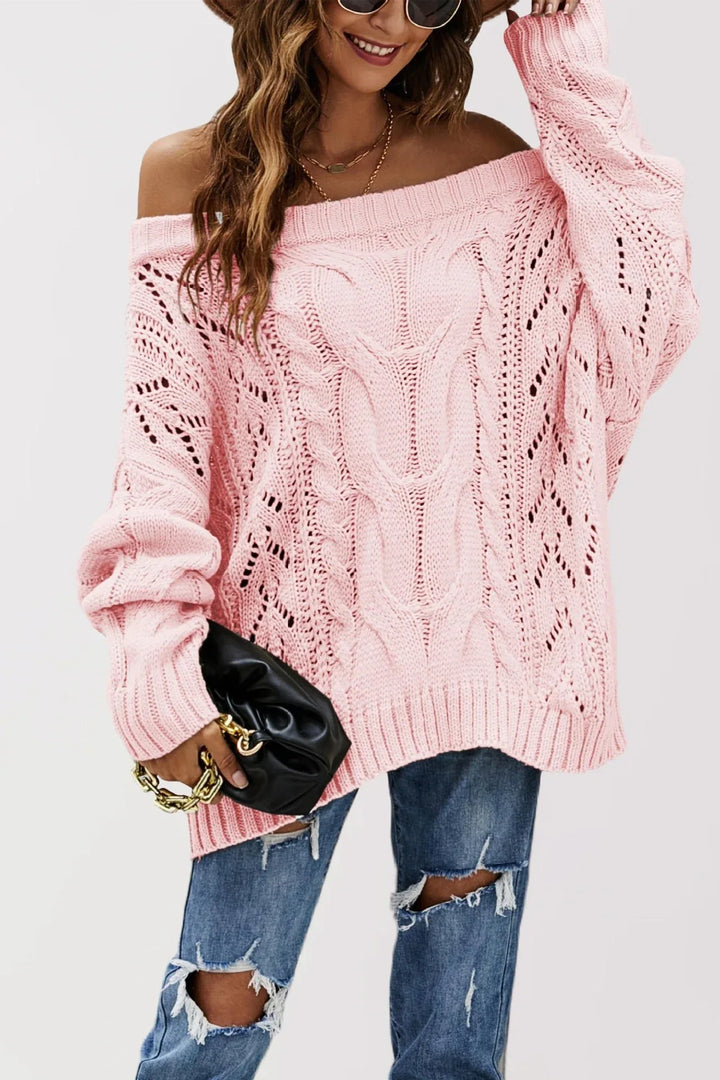 LENNY™ - Chic Off Shoulder Long Sleeve Sweater - MABEL LONDON