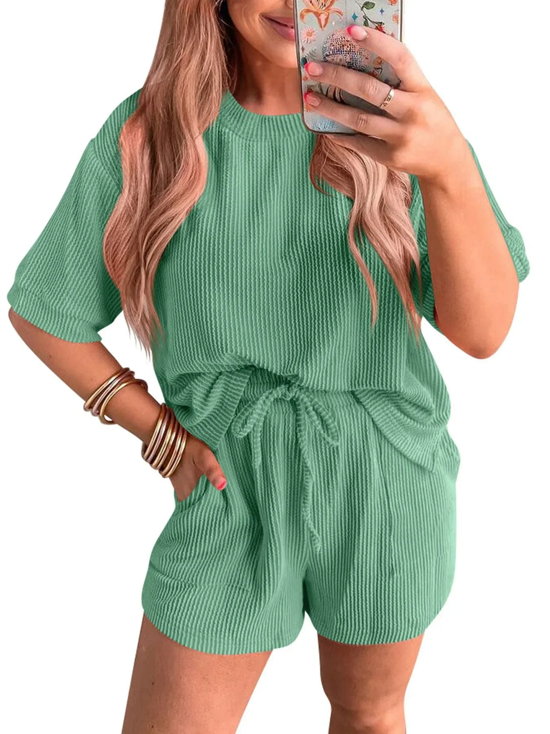 LAYLANI™ - Casual Summer Lounge Sweatshirt and Shorts Co-Ord - MABEL LONDON