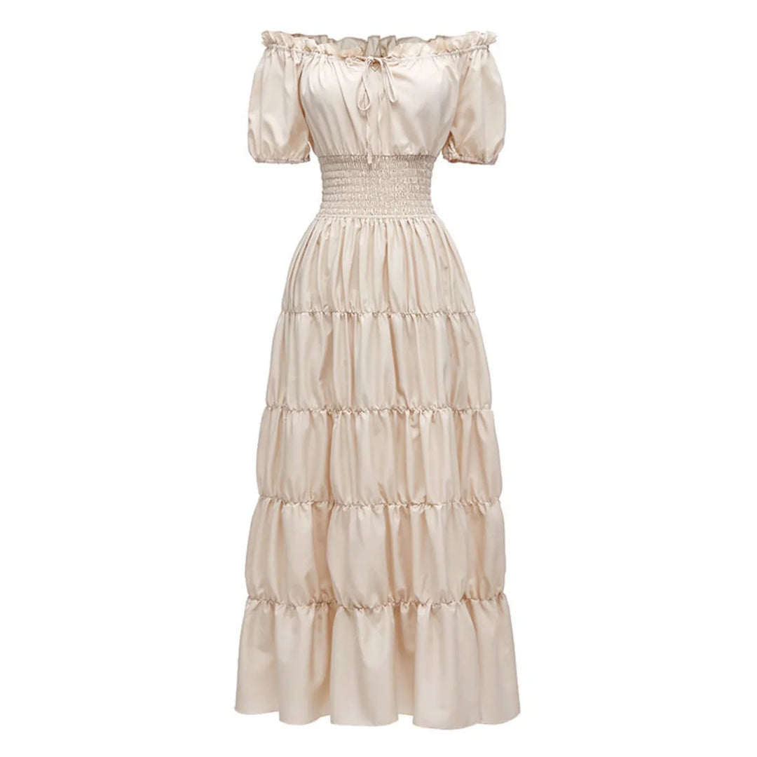 AIZA™ – Classic Corset Long Retro Maxi Dress - MABEL LONDON