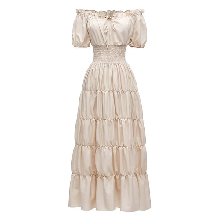 AIZA™ – Classic Corset Long Retro Maxi Dress - MABEL LONDON