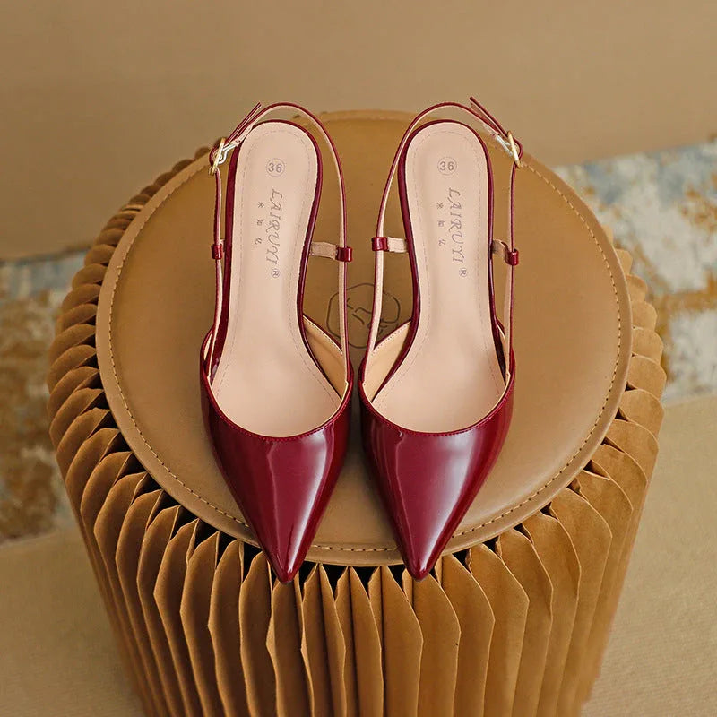 ZURI™ - Elegant Pointed Toe Adjustable Strap Stiletto - MABEL LONDON