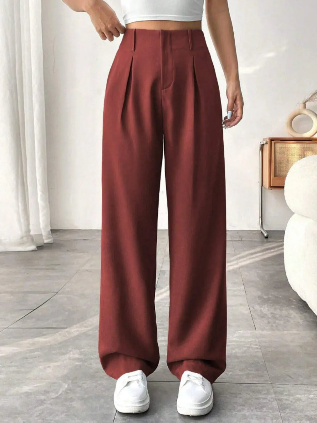 BELISIMA™ – Elegant Pleated Wide-Leg Office Trouser - MABEL LONDON