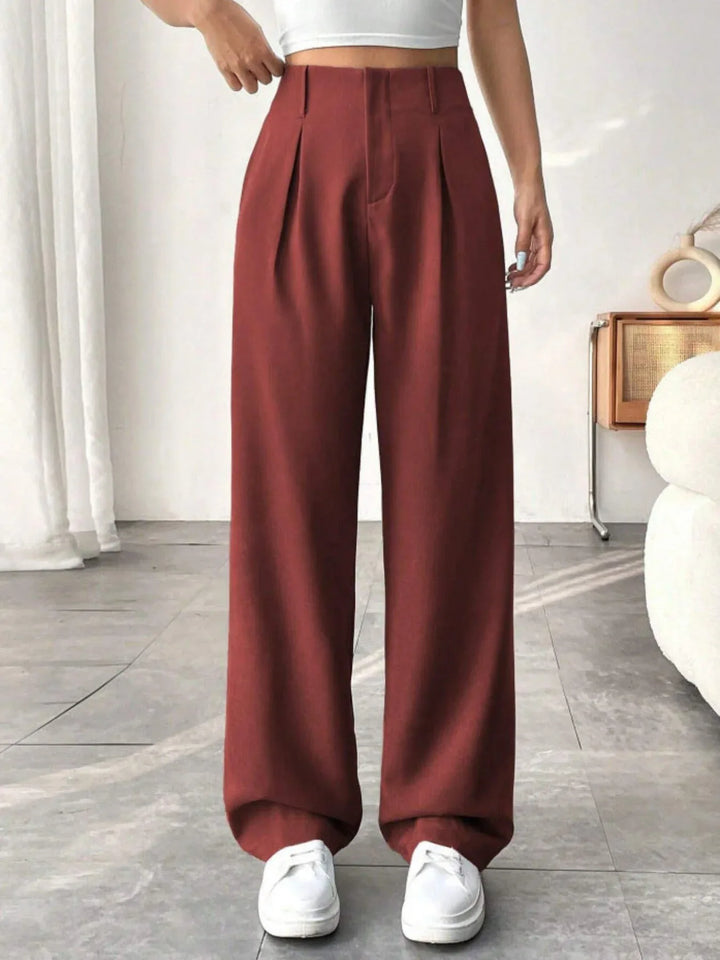 BELISIMA™ – Elegant Pleated Wide-Leg Office Trouser - MABEL LONDON